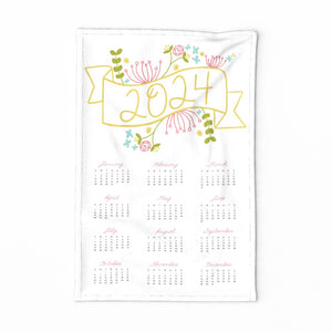 2024 banner tea towel calendar