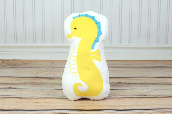 seahorse cut and sew pillow